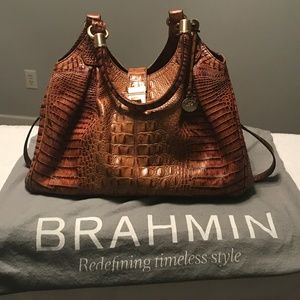 Brahmin Toasted Amond Elisa Hobo Bag